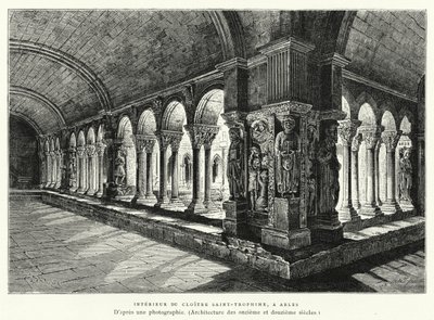 Interiør af Saint-Trophime Cloister, I Arles af French School